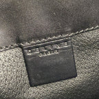Celine Shoulder Bag Macadam Pattern Circle Logo Black Brown Leather — view 8