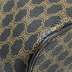 Celine Shoulder Bag Macadam Pattern Circle Logo Black Brown Leather — view 6