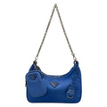 Prada Shoulder Bag Blue Chain