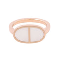 Hermes Ring Chaine D'ancre Verso 18k Pink Gold White Ceramic