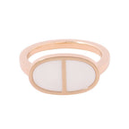 Hermes Ring Chaine D'ancre Verso 18k Pink Gold White Ceramic