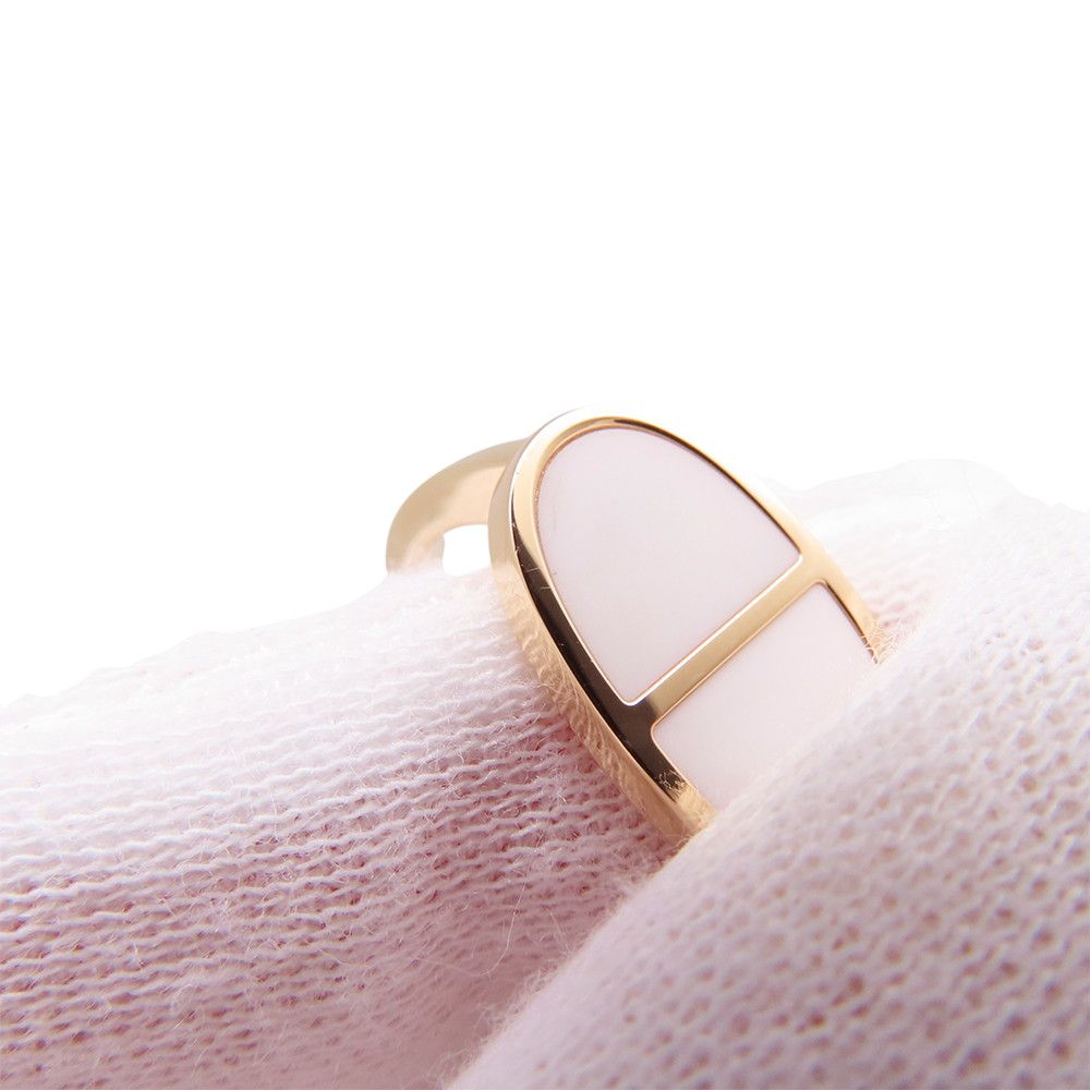 Hermes Ring Chaine D'ancre Verso 18k Pink Gold White Ceramic — view 5