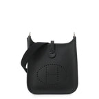 Hermes Shoulder Bag Evelyne TPM 111 Amazon Black Silver Taurillon Clemence