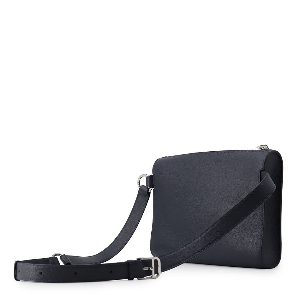Hermes Shoulder Bag Bolitle Blue Navy Silver Bague Rain Clutch — view 2
