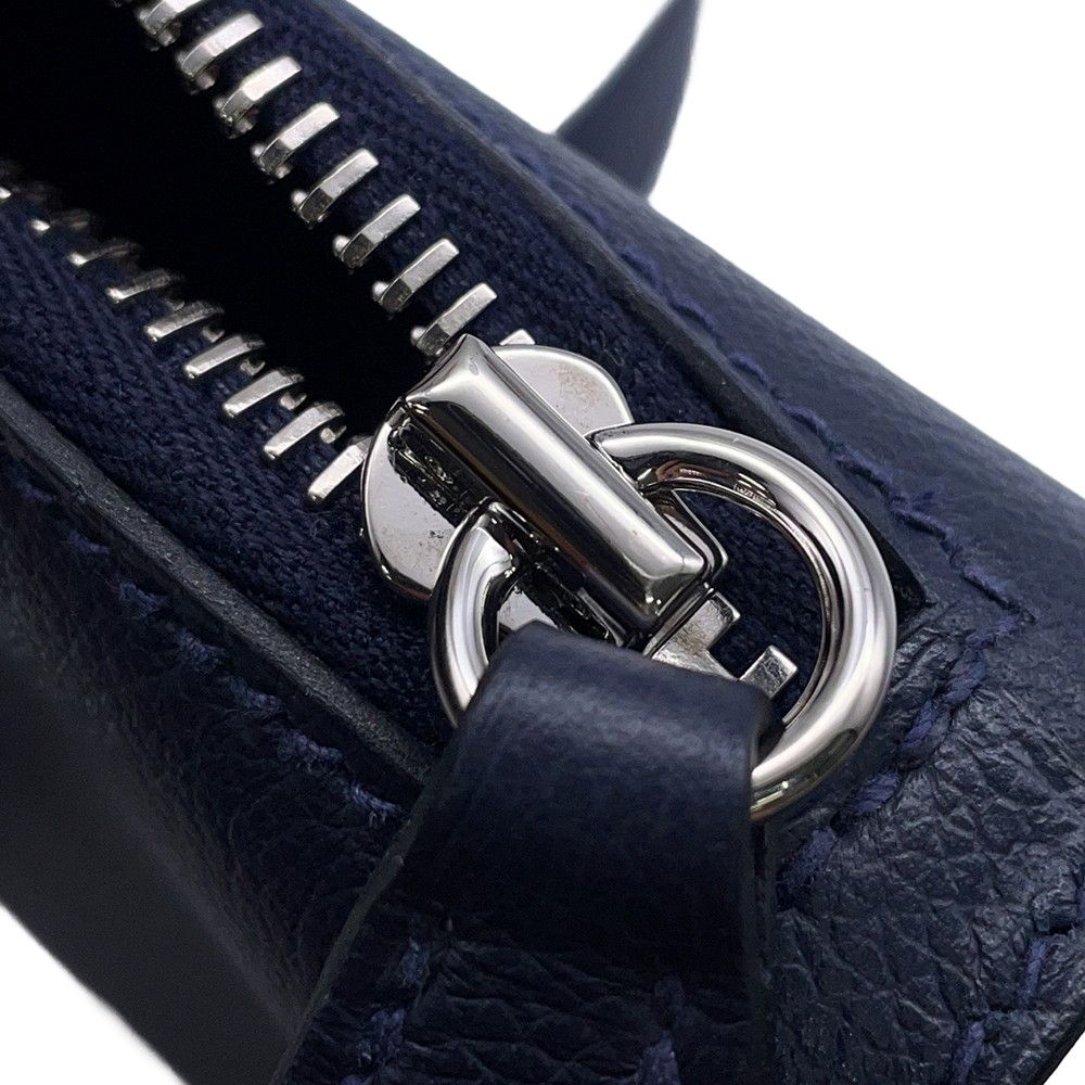 Hermes Shoulder Bag Bolitle Blue Navy Silver Bague Rain Clutch — view 8