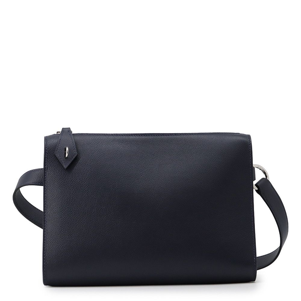 Hermes Shoulder Bag Bolitle Blue Navy Silver Bague Rain Clutch