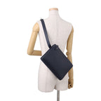 Hermes Shoulder Bag Bolitle Blue Navy Silver Bague Rain Clutch — view 4