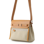 Hermes Shoulder Bag Herbag Zip Mini Natural Sable Beton Silver Toile H Vache — view 2