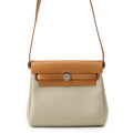 Hermes Shoulder Bag Herbag Zip Mini Natural Sable Beton Silver Toile H Vache