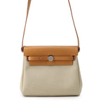 Hermes Shoulder Bag Herbag Zip Mini Natural Sable Beton Silver Toile H Vache