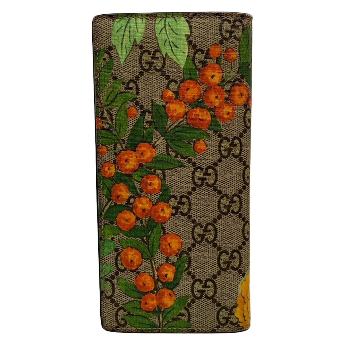 Gucci Wallet GG Supreme Tian Dark Brown Beige Multi — view 2