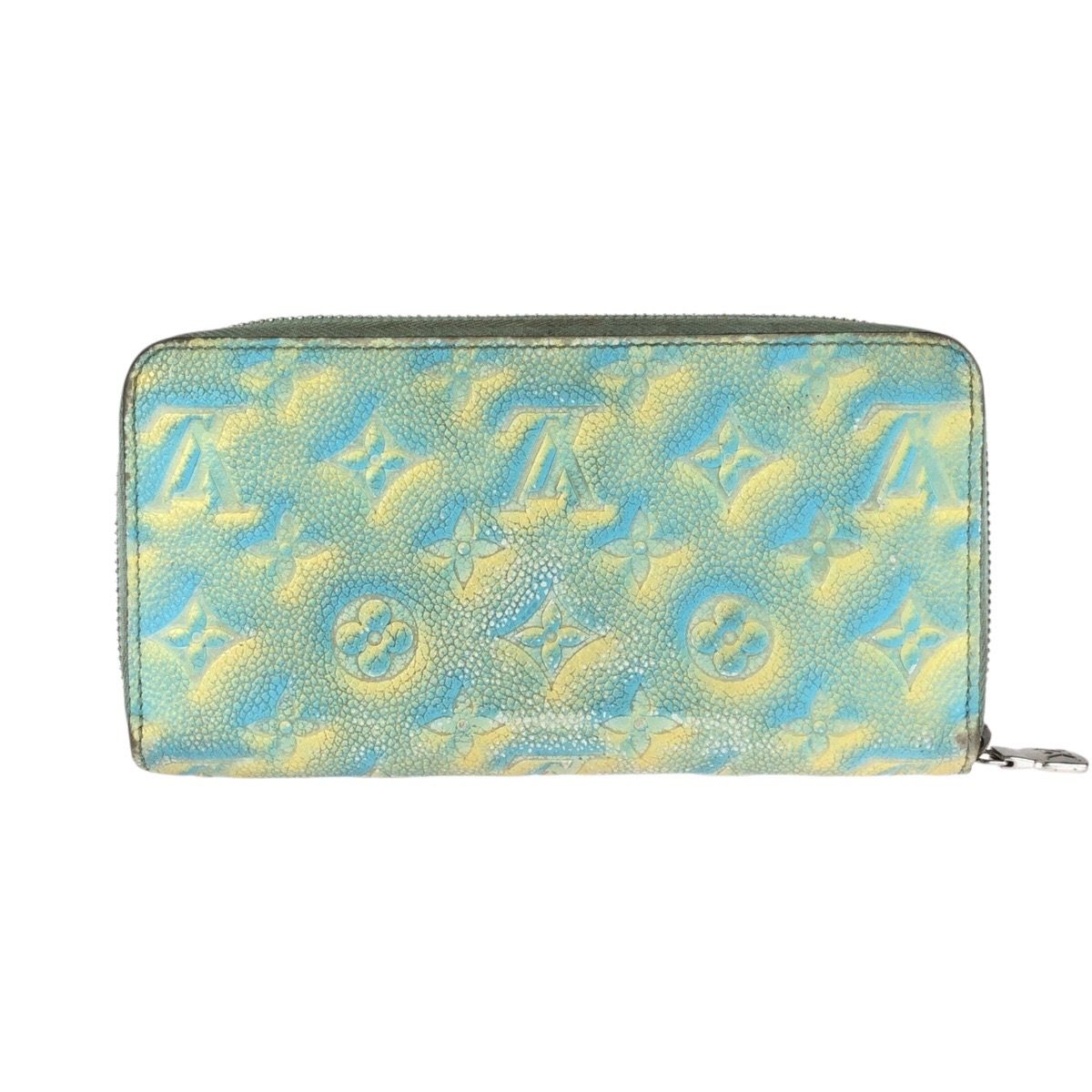 Louis Vuitton Monogram Empreinte Summer Star Blue Yellow Leather Zip Around — view 2