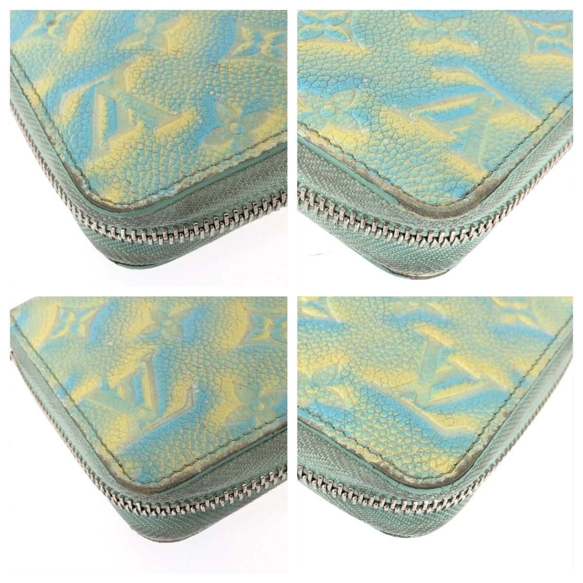 Louis Vuitton Monogram Empreinte Summer Star Blue Yellow Leather Zip Around — view 4