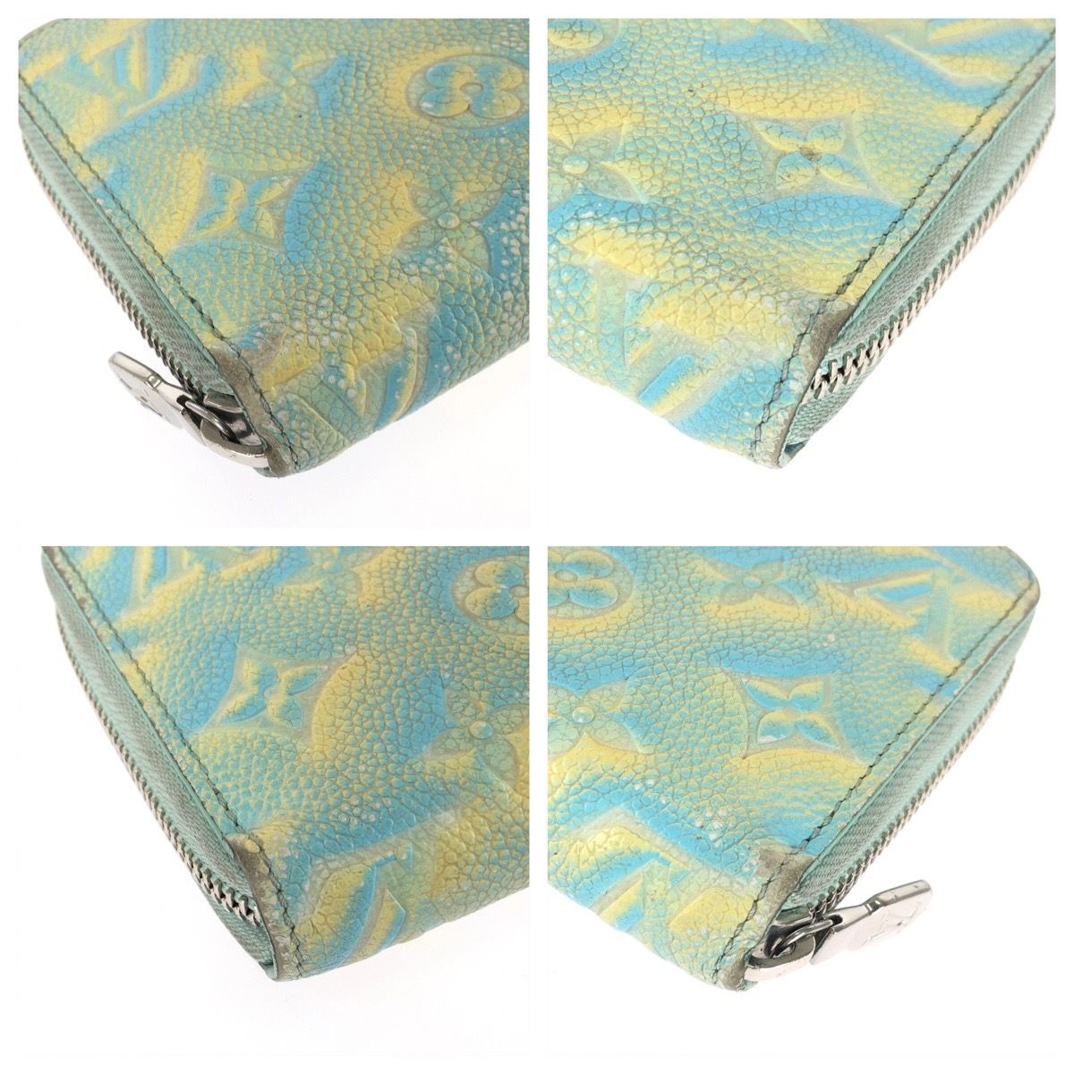 Louis Vuitton Monogram Empreinte Summer Star Blue Yellow Leather Zip Around — view 3