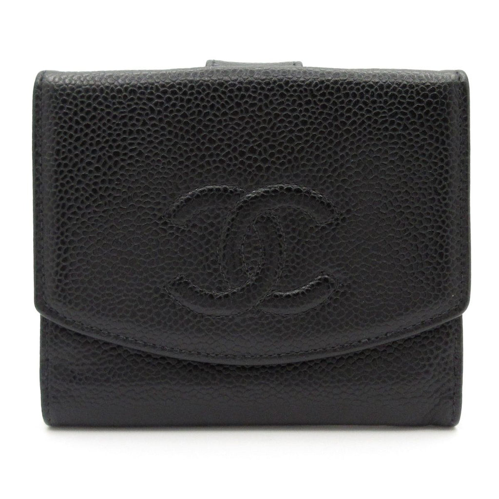 Chanel Snap Wallet Black CC Logo