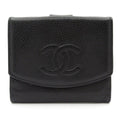 Chanel Snap Wallet Black CC Logo