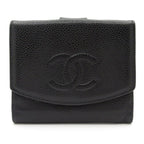 Chanel Snap Wallet Black CC Logo