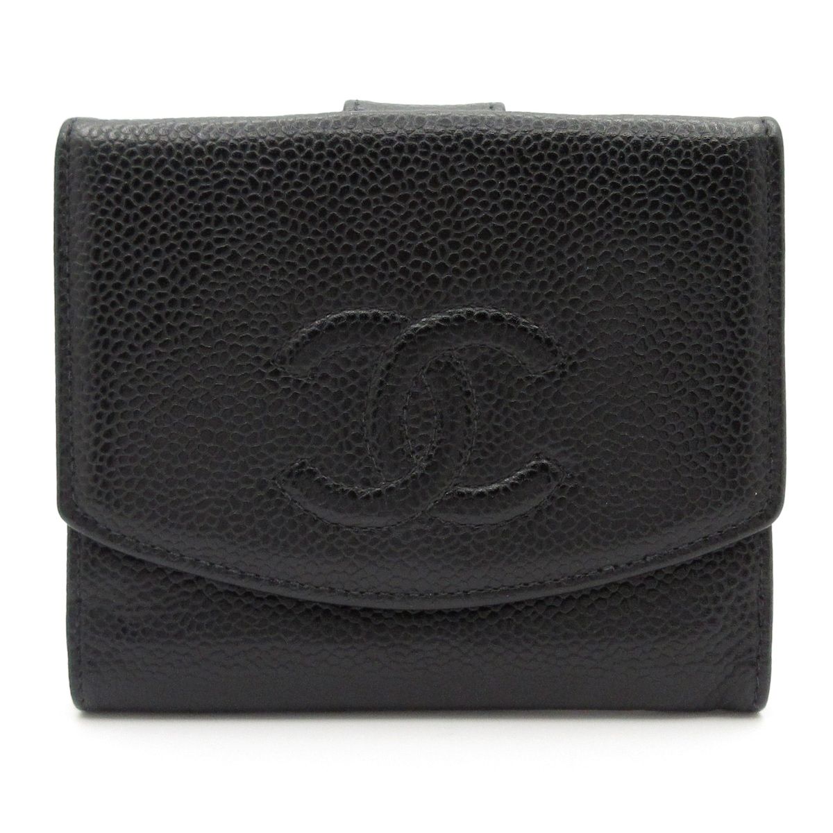 Chanel Snap Wallet Black CC Logo