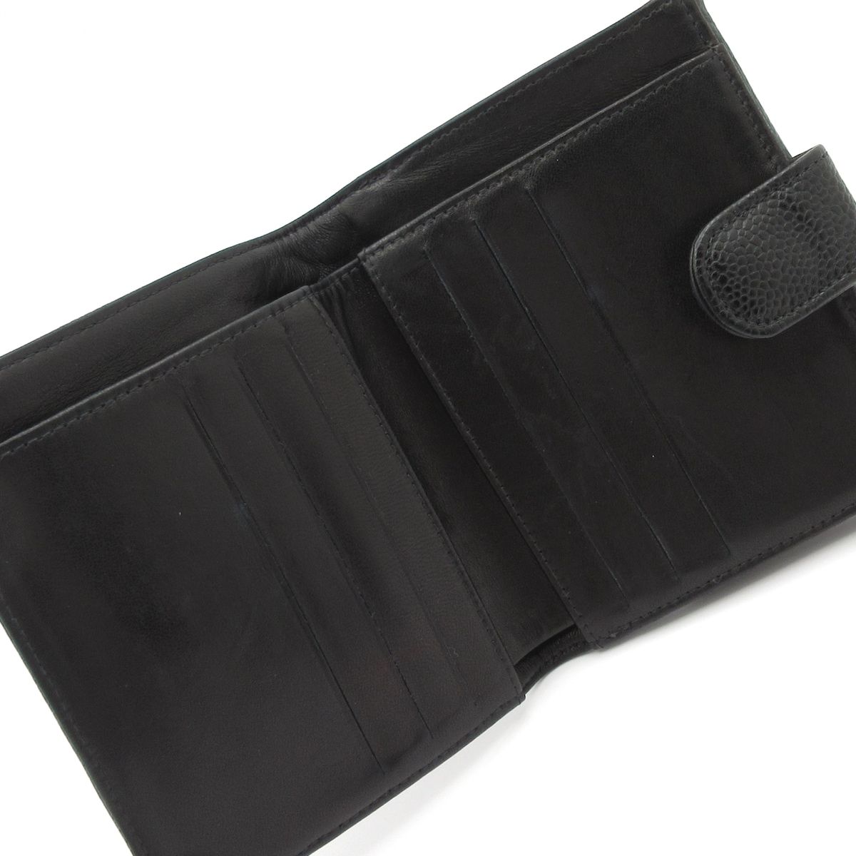 Chanel Snap Wallet Black CC Logo — view 3