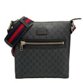 Gucci Shoulder Bag GG Plus Supreme Dark Gray Black Multi Leather