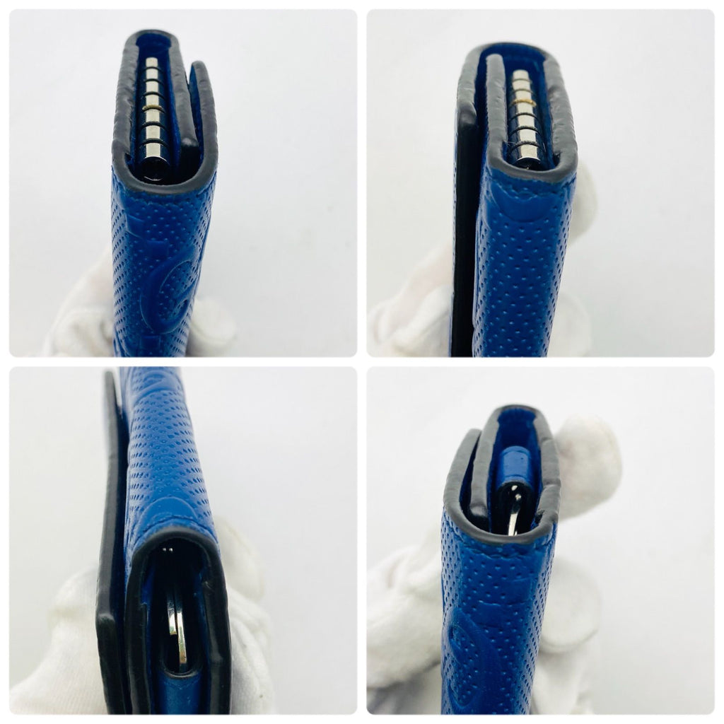 Gucci Embossed Key Case Large GG Blue Key Holder — view 6