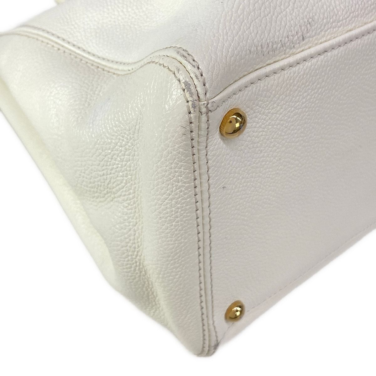 Chanel Tote Bag Executive Line Ivory Gold Leather — view 7