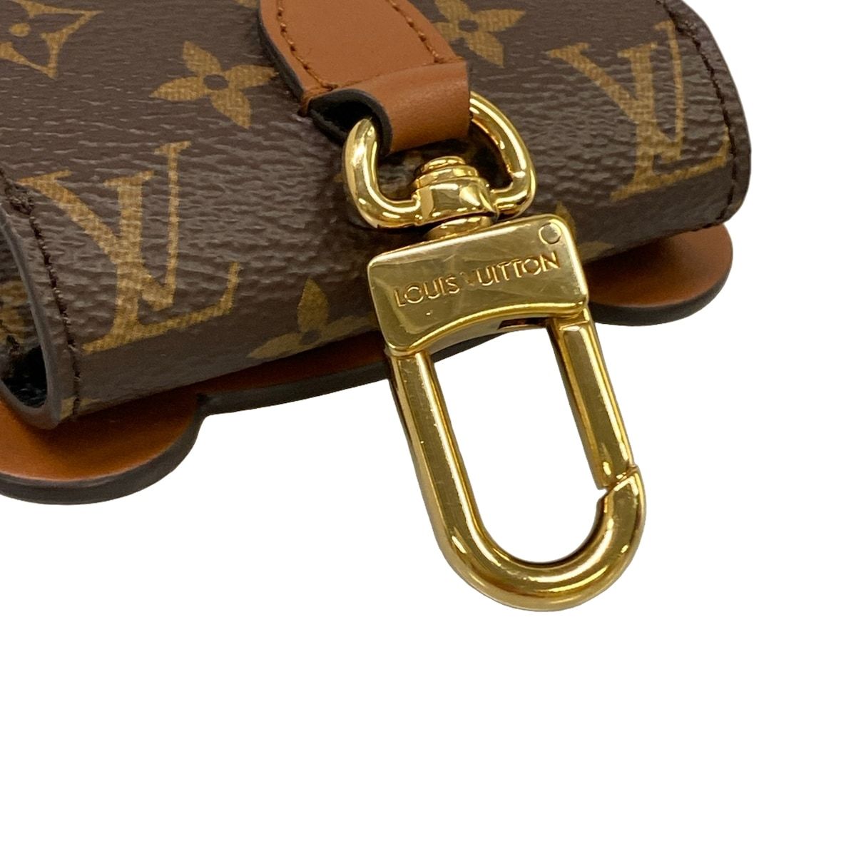 Louis Vuitton Pouch Monogram Key Holder Earphones LV Bear Brown Leather Cowhide — view 7