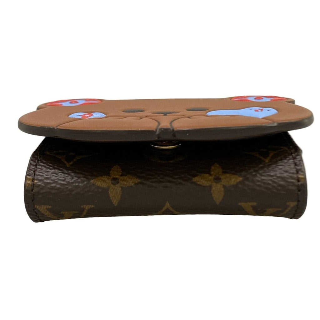 Louis Vuitton Pouch Monogram Key Holder Earphones LV Bear Brown Leather Cowhide — view 3
