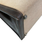 Hermes Handbag Kelly 28 Ivory Dark Brown Gold — view 7