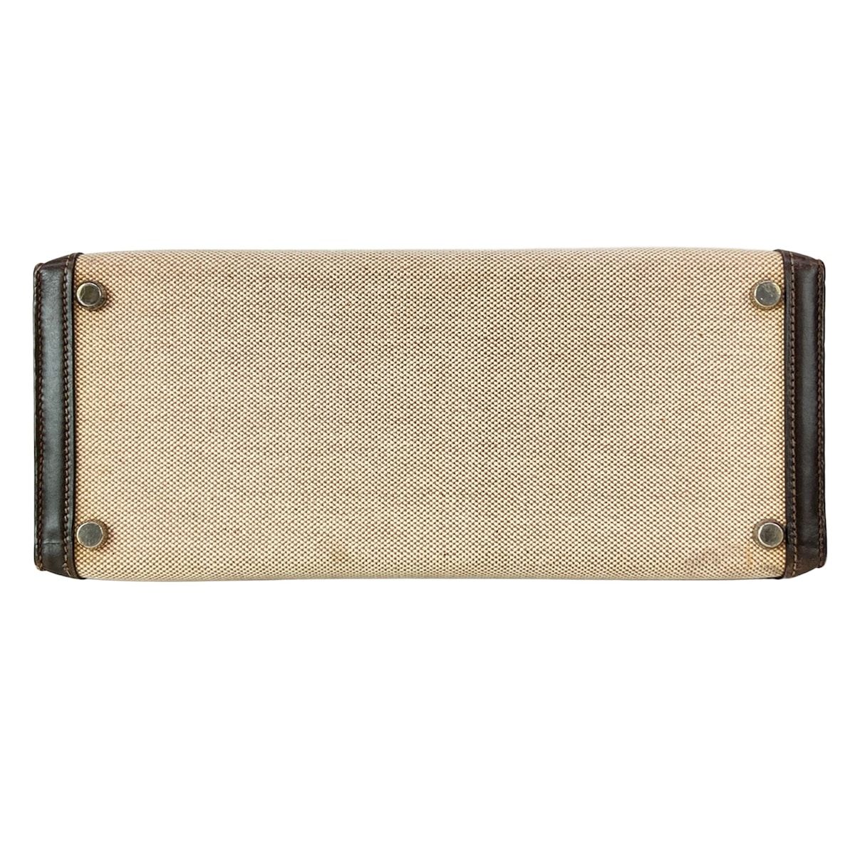 Hermes Handbag Kelly 28 Ivory Dark Brown Gold — view 5
