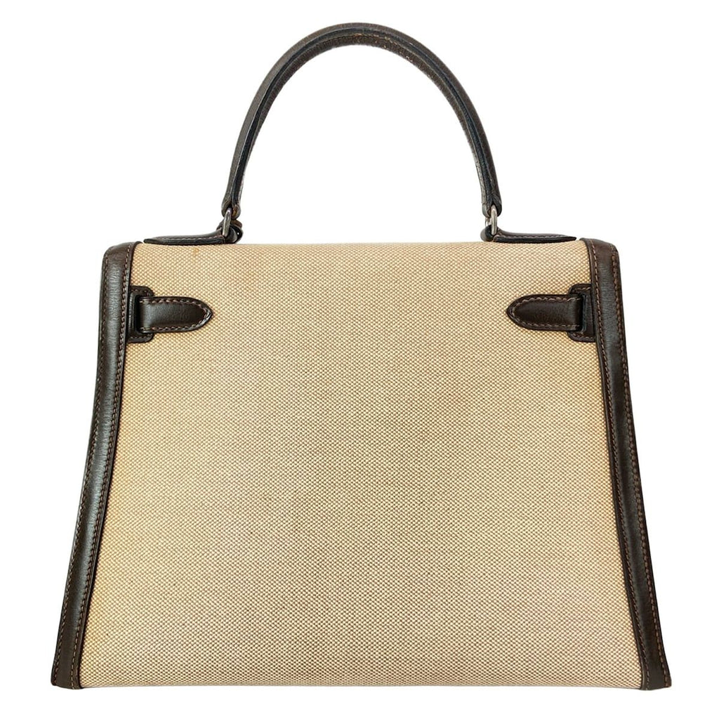 Hermes Handbag Kelly 28 Ivory Dark Brown Gold — view 3
