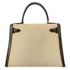 Hermes Handbag Kelly 28 Ivory Dark Brown Gold — view 3