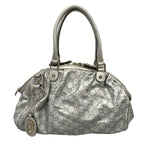 Gucci Handbag Sookie Guccissima Line Silver Leather