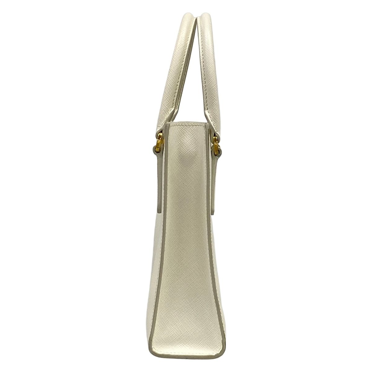 Prada Handbag Triangle Logo White Leather — view 4