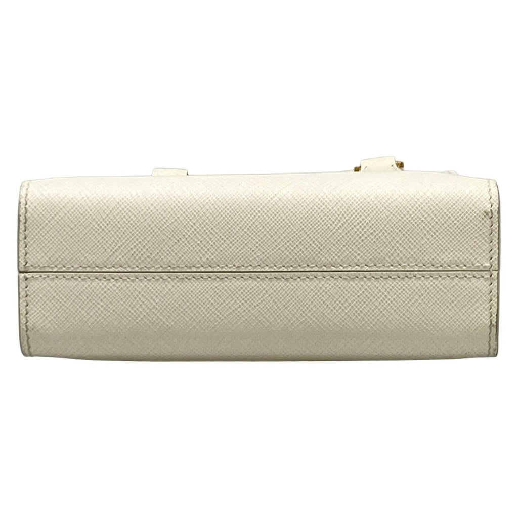 Prada Handbag Triangle Logo White Leather — view 5