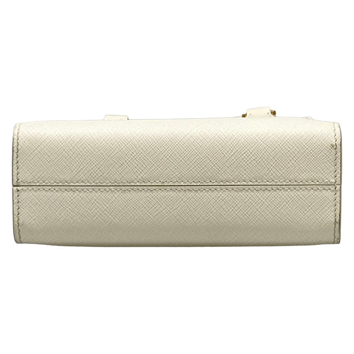 Prada Handbag Triangle Logo White Leather — view 5