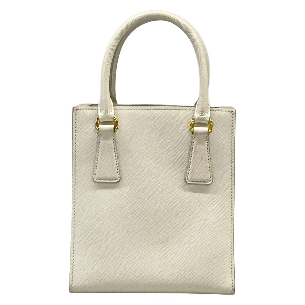 Prada Handbag Triangle Logo White Leather — view 3
