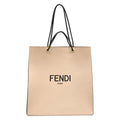 Fendi Tote Bag Shopping Medium Beige Black Leather