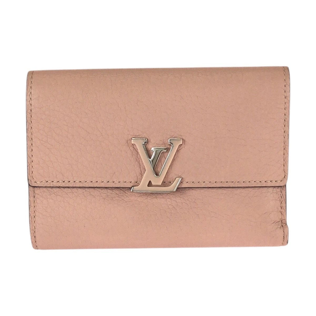 Louis Vuitton Portefeuille Capucines Compact Pink Leather Fold Wallet