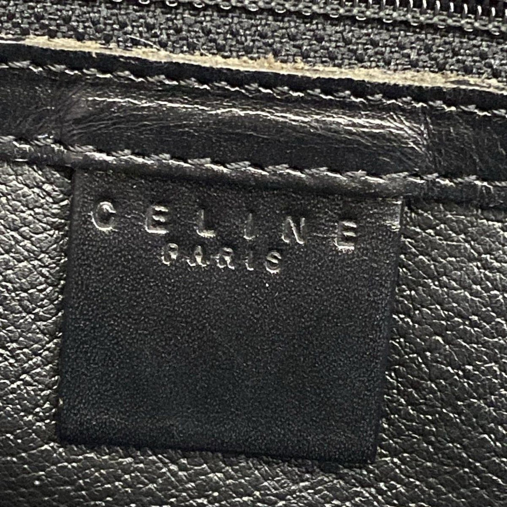 Celine Handbag Macadam Pattern Black Brown Leather — view 8