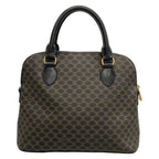 Celine Handbag Macadam Pattern Black Brown Leather — view 3