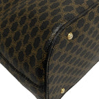 Celine Handbag Macadam Pattern Black Brown Leather — view 6