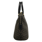 Celine Handbag Macadam Pattern Black Brown Leather — view 4
