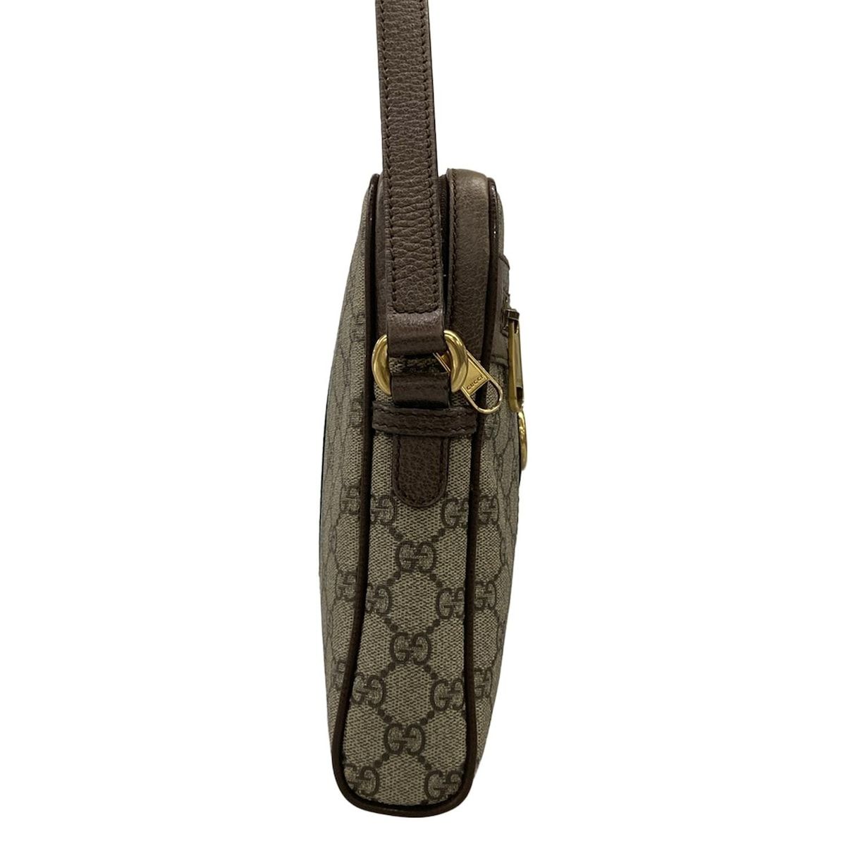 Gucci Shoulder Bag Ophidia GG Small Beige Ebony Dark Brown Leather — view 2