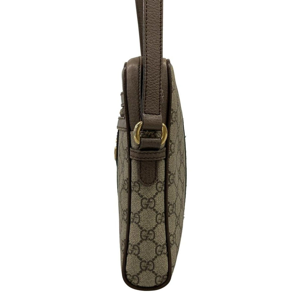 Gucci Shoulder Bag Ophidia GG Small Beige Ebony Dark Brown Leather — view 4