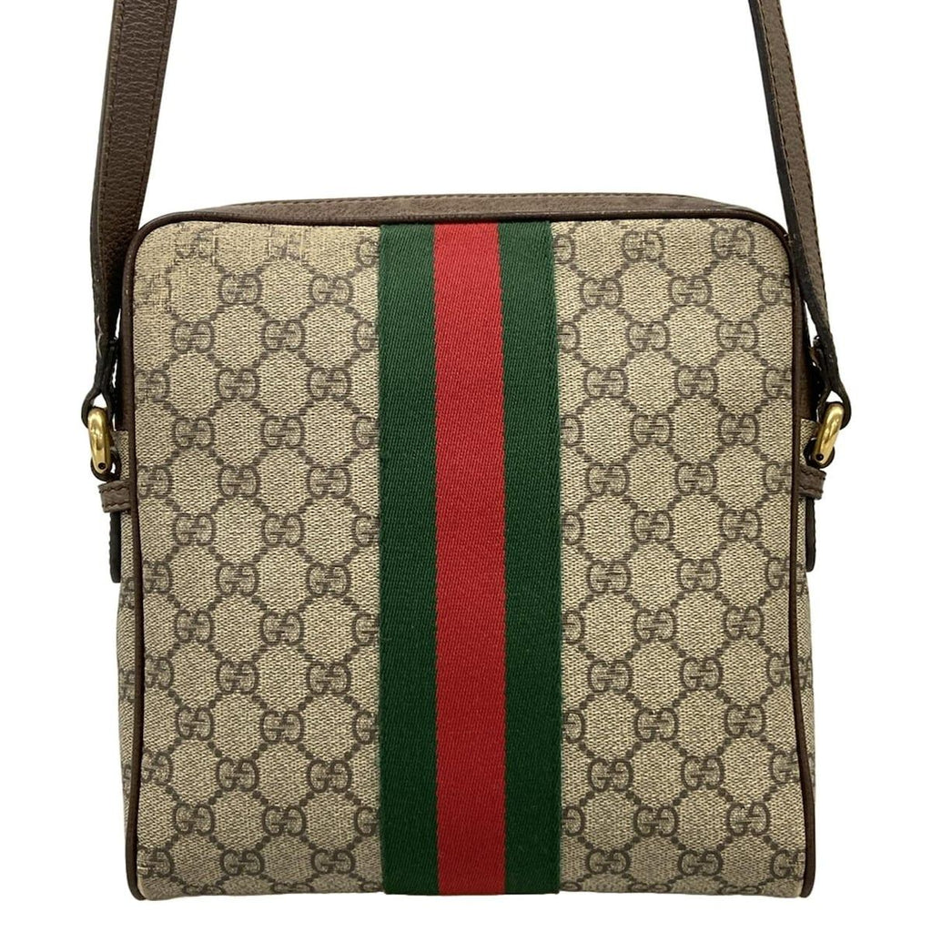 Gucci Shoulder Bag Ophidia GG Small Beige Ebony Dark Brown Leather — view 3