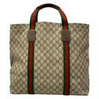 Gucci Tote Bag GG Tender Medium Gray Dark Brown Multi