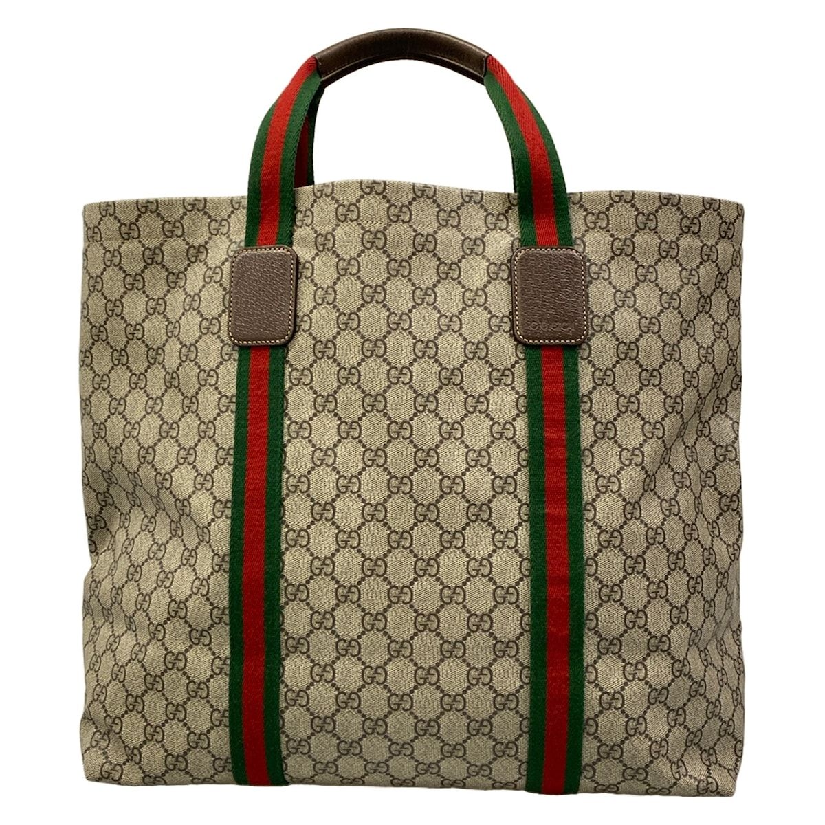 Gucci Tote Bag GG Tender Medium Gray Dark Brown Multi