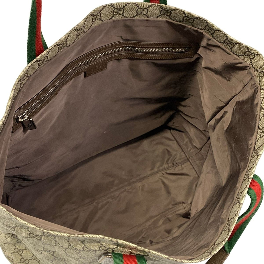 Gucci Tote Bag GG Tender Medium Gray Dark Brown Multi — view 7