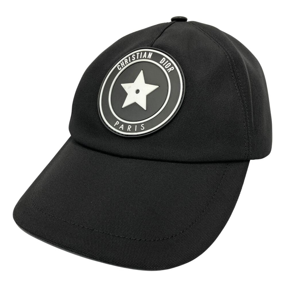 Dior D-player Star Rubber Logo Cap Hat Nylon Black